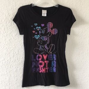 Women Disney LOVER NOT A FIGHTER SHIRT Size L
